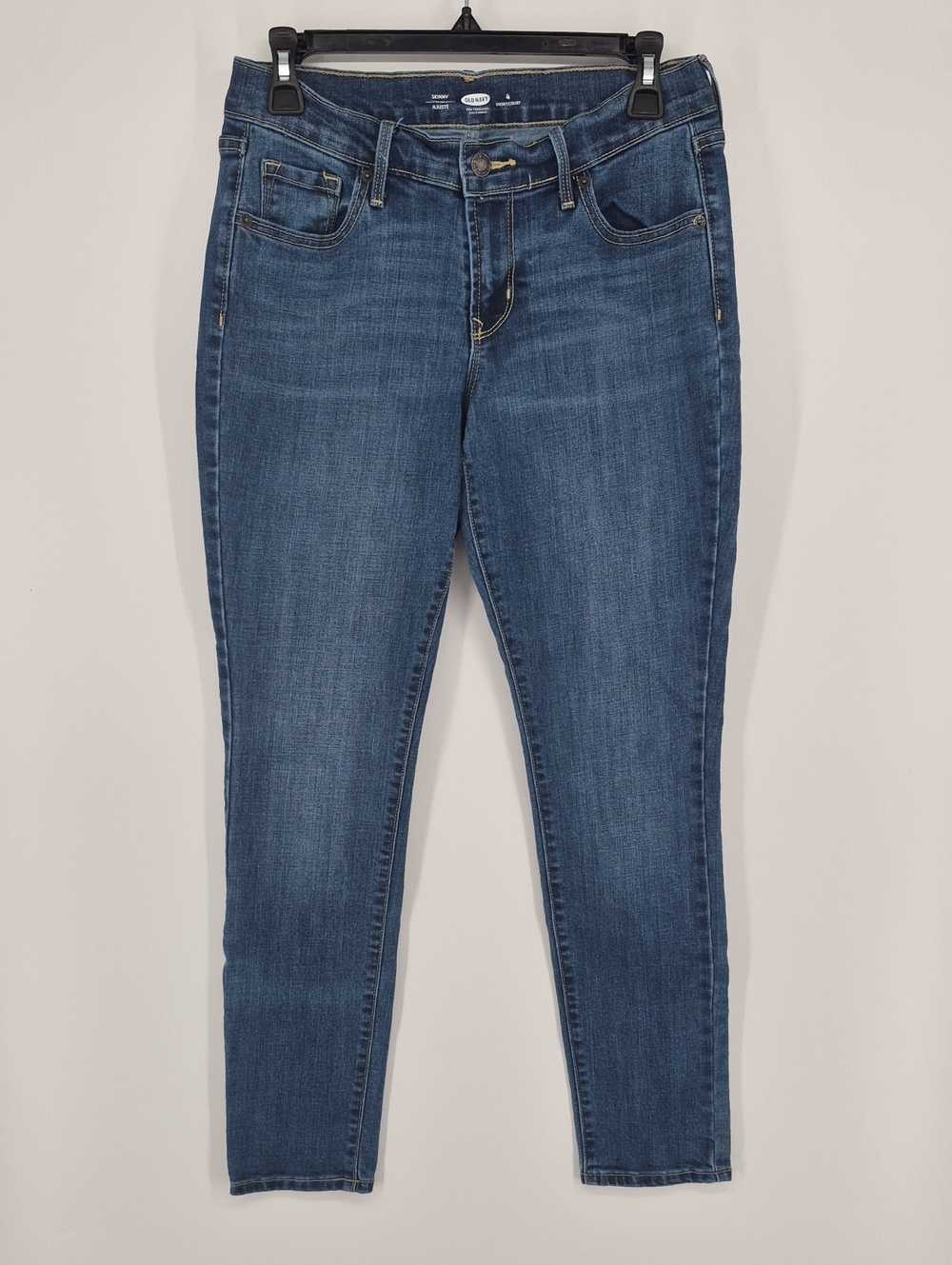 Old Navy Blue Jeans Size 4 Short Skinny Mid Rise Denim Inseam 28.5"